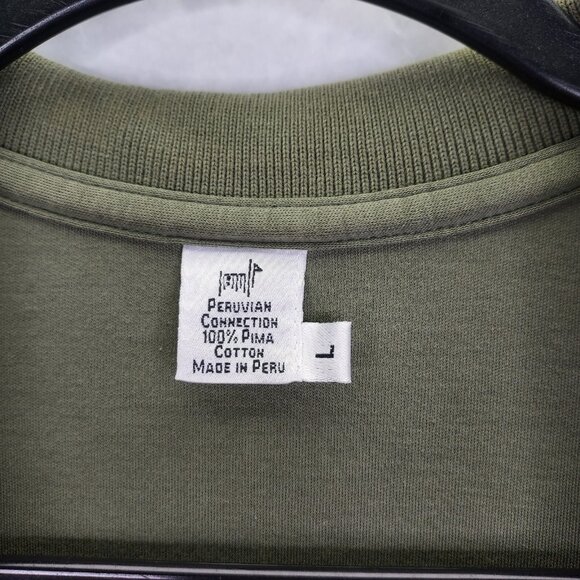 Peruvian Connection Polo Shirt Women's Large Short Sleeve 100% Pima Cotton Green - Picture 3 of 11